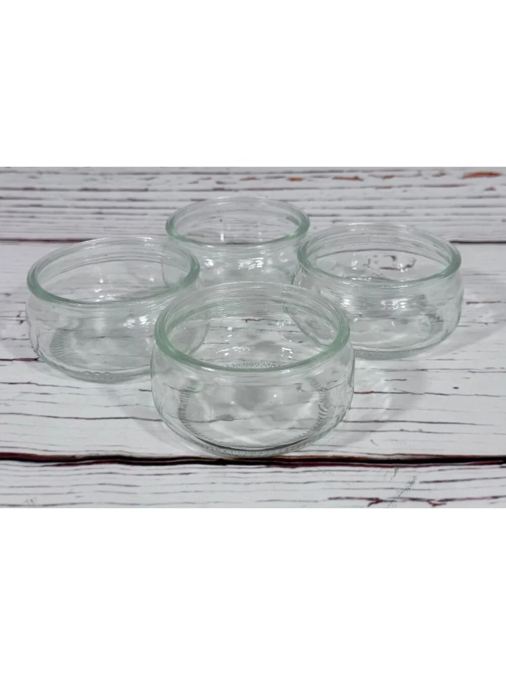 Clear Glass Dessert Ramekins Round Bowls 3.25” Set of 4 Condiments Or Prep Gü